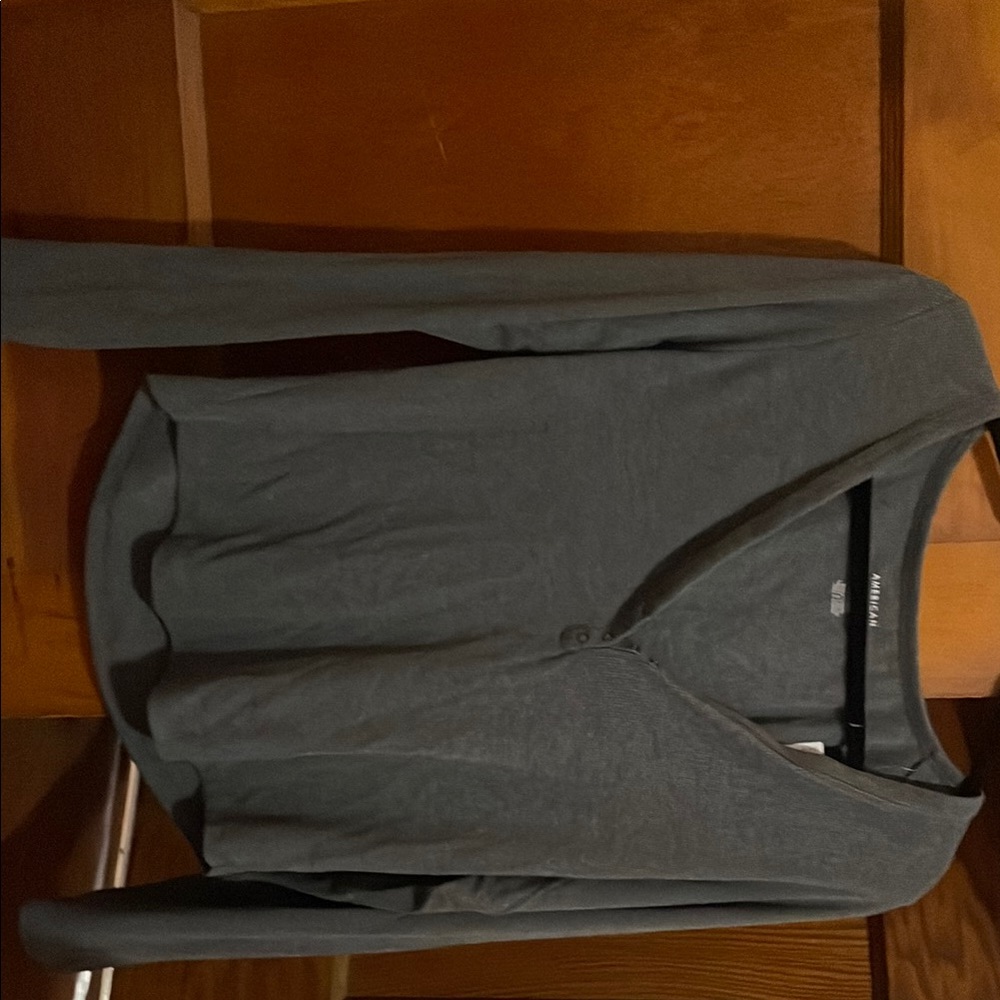 American Eagle Outfitters Charcoal Knit Henley M